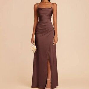 BIRDIE GREY Shiny Satin Chocolate Brown